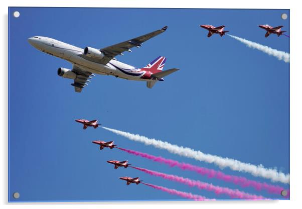 The Red Arrows and Voyager KC2 Acrylic by J Biggadike
