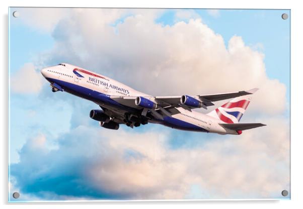 BA Boeing 747 Acrylic by J Biggadike