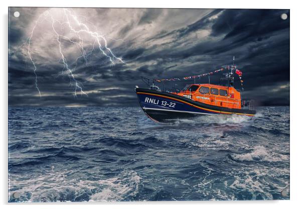 Bridington RNLI Lifeboat Acrylic by J Biggadike