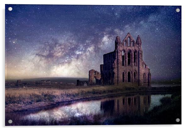 Whitby Abbey Starlight v2 Acrylic by J Biggadike