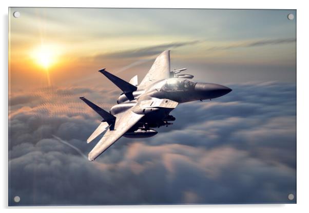 F-15 Strike Eagle 366th FIghter Wing Acrylic by J Biggadike