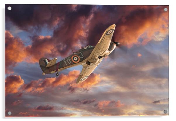 Hawker Hurricane LF363 Acrylic by J Biggadike