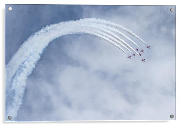 RAF Red Arrows  Acrylic by J Biggadike