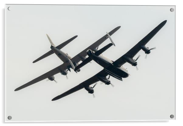 Lancaster and B17 Flying Fortress Acrylic by J Biggadike
