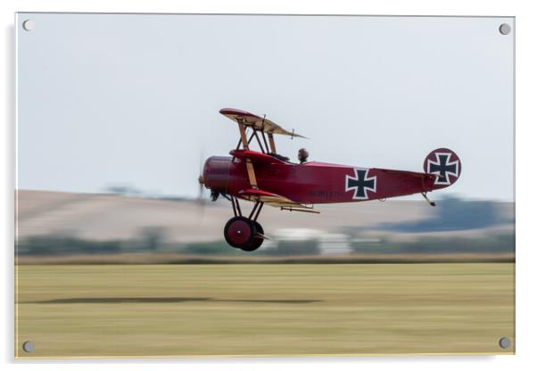 Fokker DR1 The Red Baron Acrylic by J Biggadike