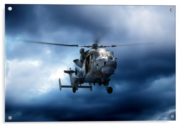 Royal Navy Wildcat Helicopter Acrylic by J Biggadike