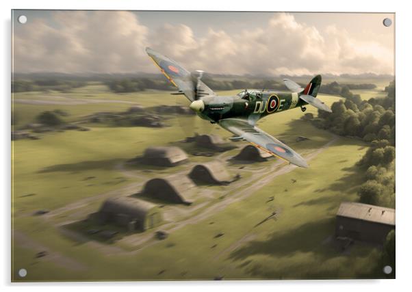 Spitfire Returns  Acrylic by J Biggadike