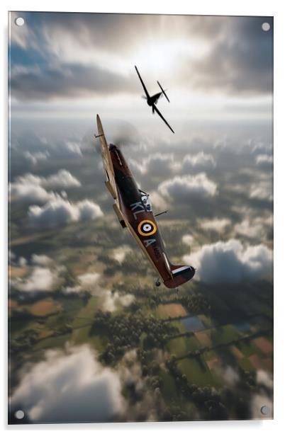 Spitfire Hunter Acrylic by J Biggadike