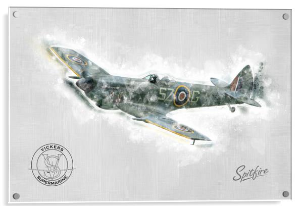 Supermarine Spitfire Mk XVI TE311 Painting Acrylic by J Biggadike
