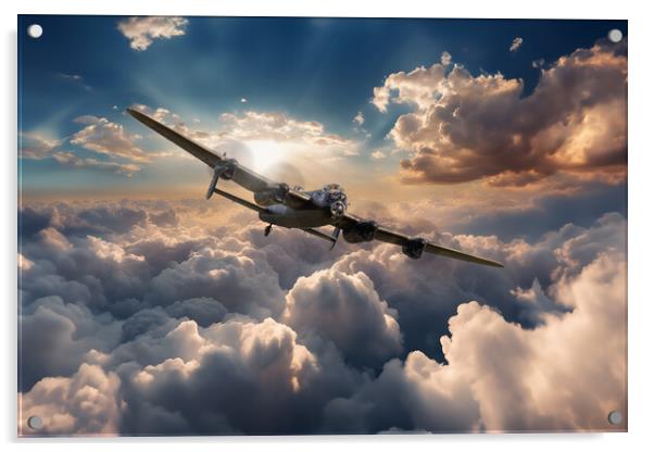 Lancaster Bomber Skies Acrylic by J Biggadike
