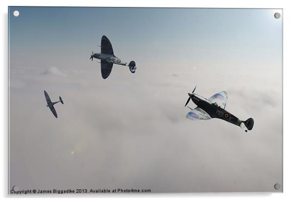 Spitfire Victory Roll Acrylic by J Biggadike