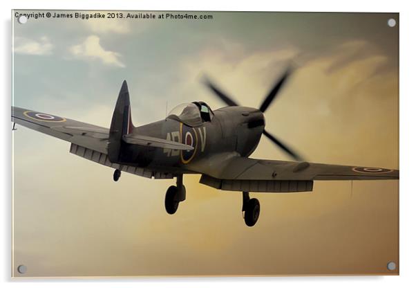 Lone Spitfire Acrylic by J Biggadike
