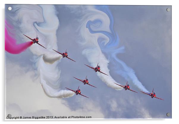 Red Swirl Acrylic by J Biggadike