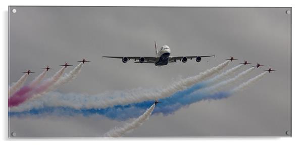 Airbus A380 Fly By Acrylic by J Biggadike