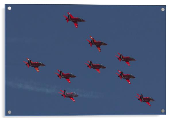 Red Arrows Lancaster Formation Acrylic by J Biggadike