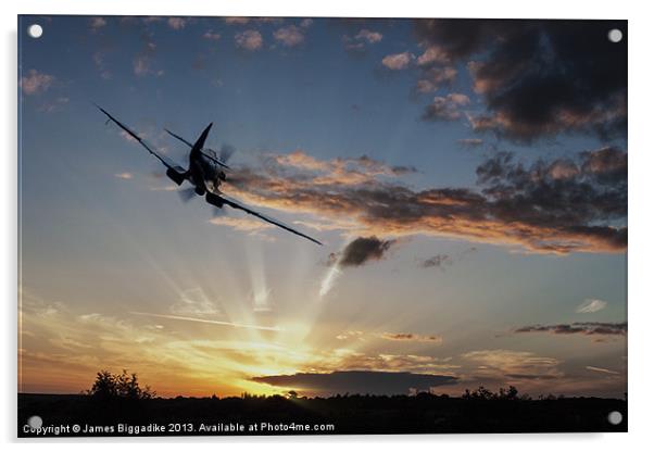 Spitfire Sunset Guardian Acrylic by J Biggadike