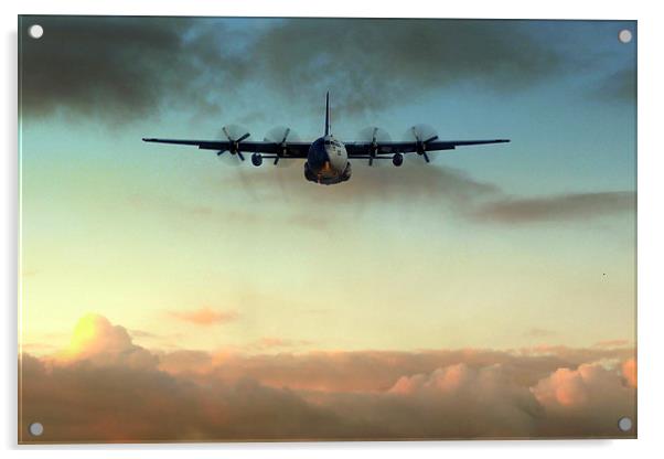 C-130E Inbound Acrylic by J Biggadike