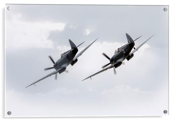 Spitfire Pair Acrylic by J Biggadike