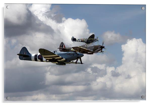 Battle of Britain Spitfires Acrylic by J Biggadike