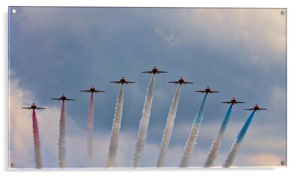 The Royal Air Force Red Arrows  Acrylic by J Biggadike