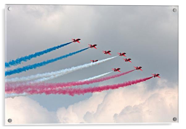 The RAF Red Arrows  Acrylic by J Biggadike