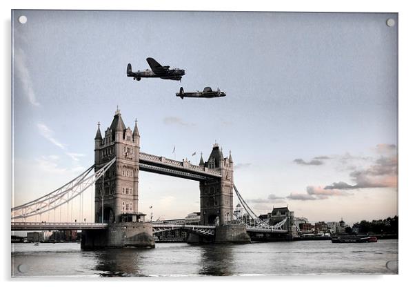  Lancs Over London Acrylic by J Biggadike