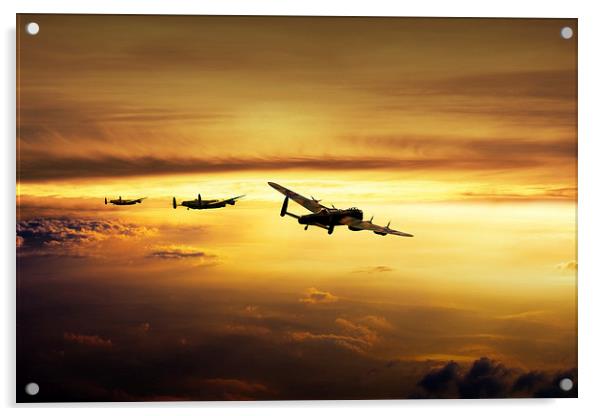 One Two Three Lancasters  Acrylic by J Biggadike