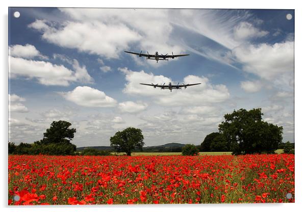 Two Lancasters Poppy Pass  Acrylic by J Biggadike