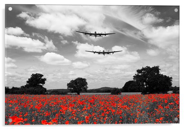 Two Lancasters Poppy Pass - Selective Acrylic by J Biggadike