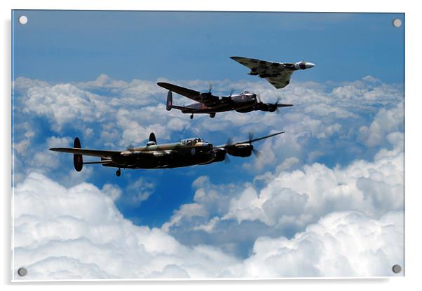 Vulcan and Lancasters  Acrylic by J Biggadike