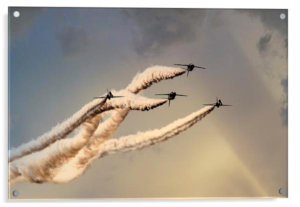 Red Arrows Silhouette  Acrylic by J Biggadike