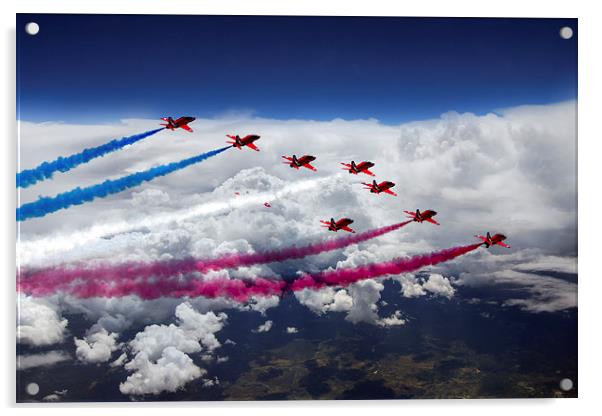 The Red Arrows Flight  Acrylic by J Biggadike