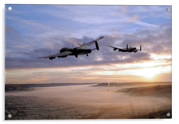 Lancasters Over The Valley  Acrylic by J Biggadike