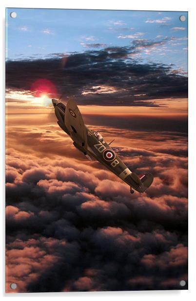 Spitfire Sundown  Acrylic by J Biggadike