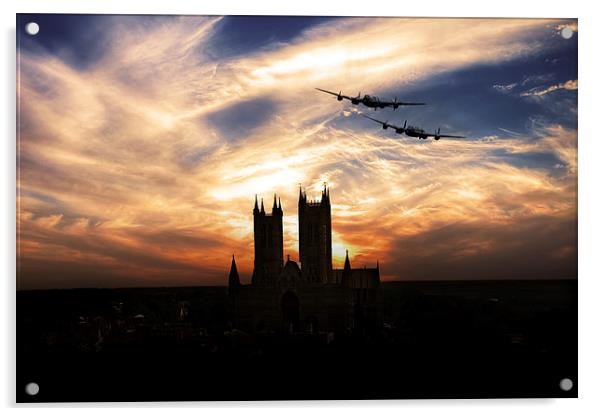 Lancs Over The Cathedral  Acrylic by J Biggadike
