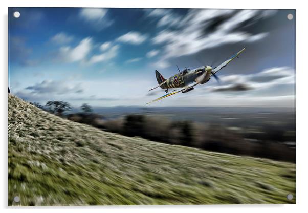 Supermarine Spitfire Fly Past Acrylic by J Biggadike