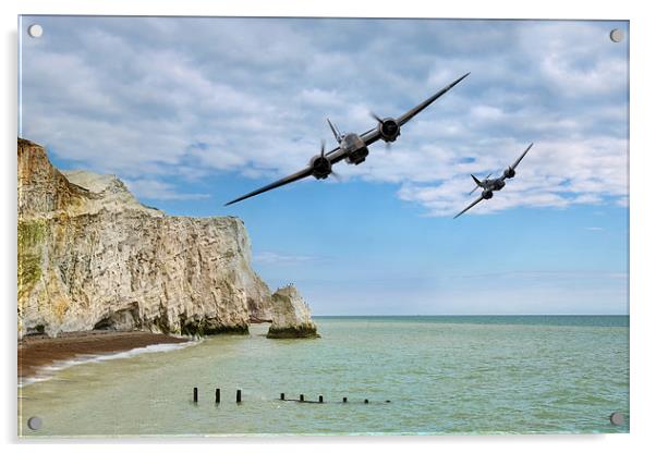 Blenheims Over The Cliffs Acrylic by J Biggadike