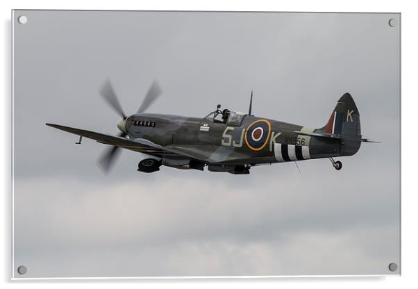 Spitfire MK356 Mk LFIXe Acrylic by J Biggadike