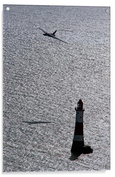 XH558 Over The Lighthouse Acrylic by J Biggadike
