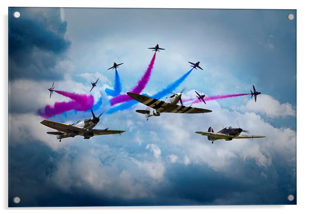 Red Arrows and Battle of Britain Memorial Flight Acrylic by J Biggadike