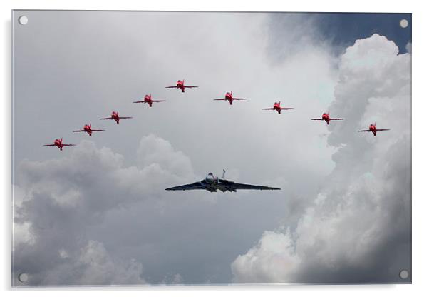 Red Arrows Vulcan Bomber Acrylic by J Biggadike