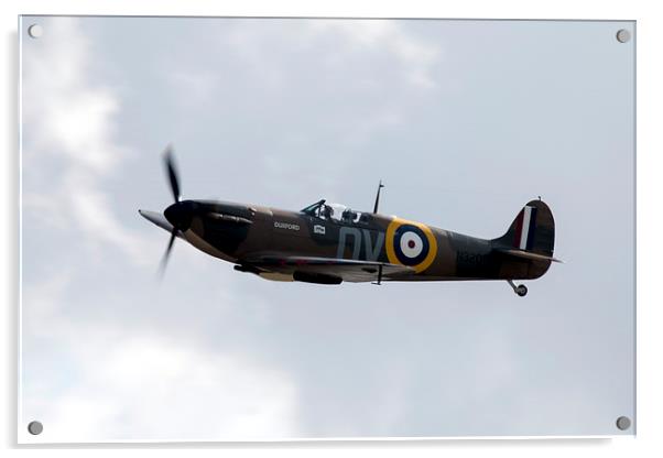 The Duxford Spitfire Acrylic by J Biggadike