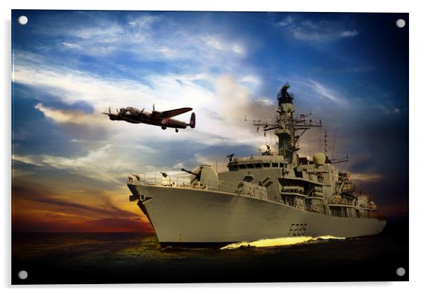 HMS Lancaster Acrylic by J Biggadike