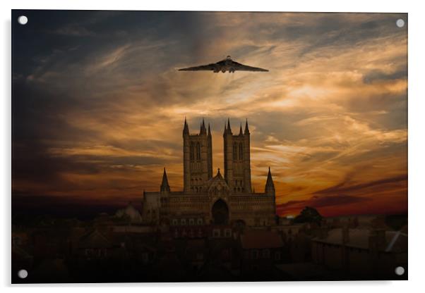 Vulcan And Lincoln Cathedral Acrylic by J Biggadike