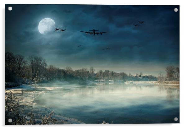 Winters Full Moon Acrylic by J Biggadike