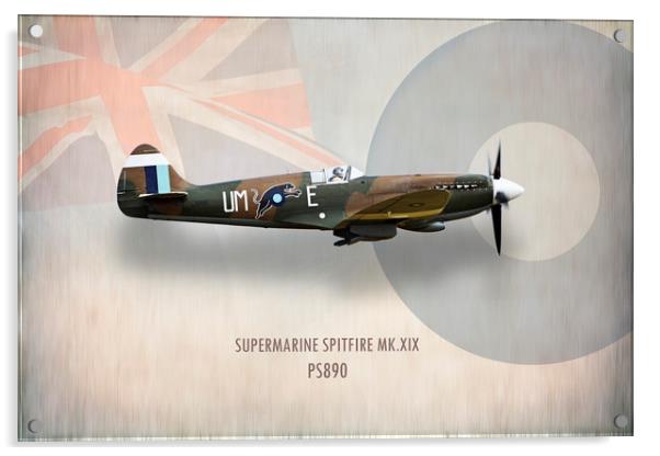 Supermarine Spitfire Mk XIX PS890 Acrylic by J Biggadike