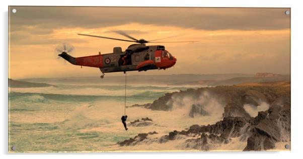 Royal Navy Rescue Acrylic by J Biggadike