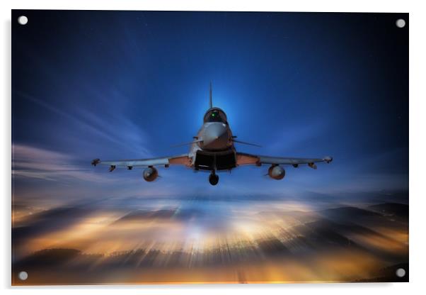 Eurofighter Typhoon On nights Acrylic by J Biggadike