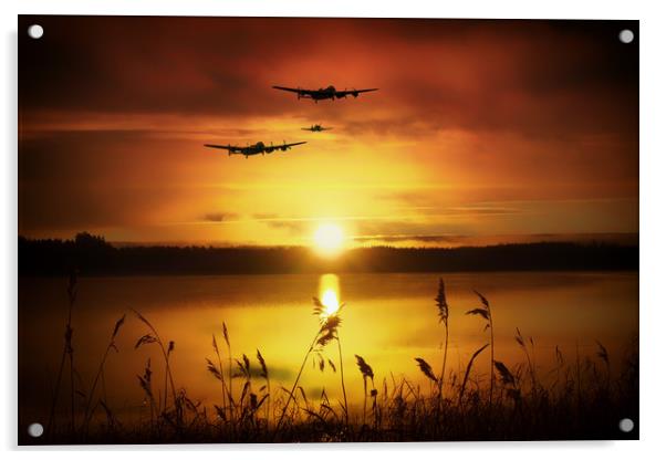 Warbirds at Sunset Acrylic by J Biggadike