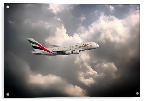 Emirates A380 Acrylic by J Biggadike